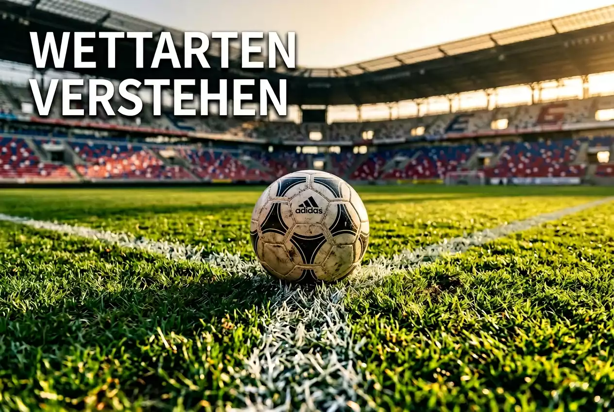 Fußball Wettarten erklärt — Spielfeld mit Wettschein