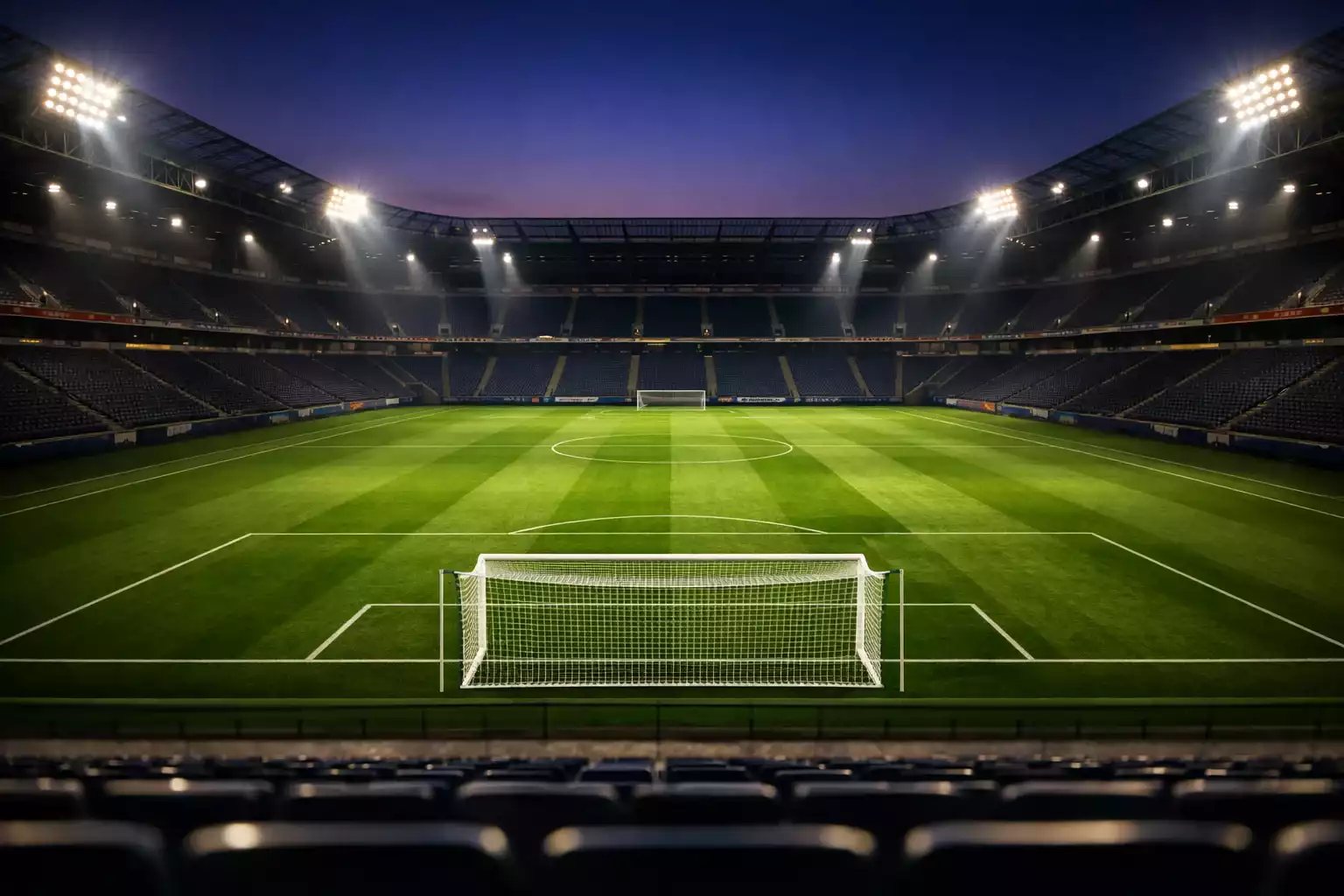 Fußballstadion in Deutschland bei Flutlicht – Atmosphäre für Sportwetten